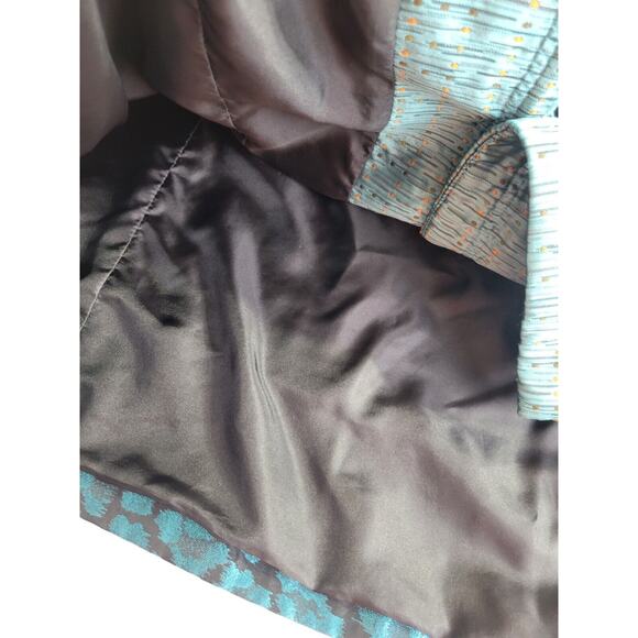 Julia Ku Blazer Bohemian Women's Jacket Blue Black Gray Floral Metallic Size 2X - Picture 13 of 13